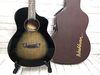 Washburn VITE S9V Bella Tono Studio Cutaway Acoustic-Electric Guitar Bundle With Hardshell Case, Gloss Charcoal Burst