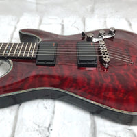 Schecter Hellraiser C-1 Electric Guitar with Schecter Hard Shell Case, Black Cherry