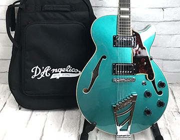 D'Angelico Premier SS Electric Guitar with Gig Bag, Ocean Turquoise