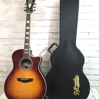 D'Angelico Premier Gramercy Acoustic-Electric Guitar With Hardshell Case, Iced Tea Burst