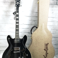Hagstrom TREVIDLX Tremar Series Viking Deluxe Semi-Hollow Electric Guitar Bundle With C-55 Hagstrom Hardshell Case