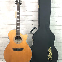 D'Angelico Premier Gramercy Acoustic-Electric Guitar With Hardshell Case, Vintage Natural Gloss