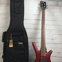 Warwick RockBass Corvette $$ 5-String Electric Bass Guitar, Burgundy Red Transparent Satin with Warwick Rockbag
